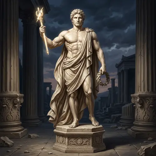 Muscular Ancient Greek God in Epic Fantasy Art