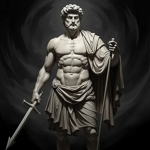 Muscular Ancient Greek God in Epic Fantasy Art