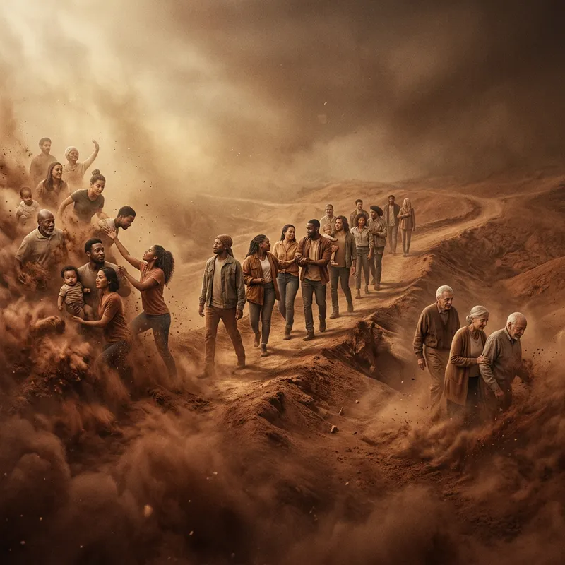 Cycle of Life and Death: Ecclesiastes 3:20 Visual Representation