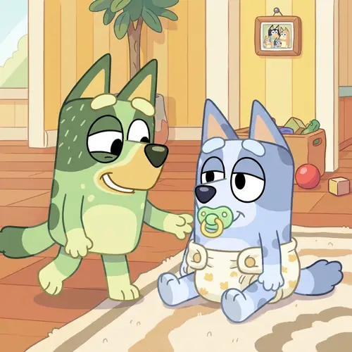 Adorable Heeler Puppy Cartoon Inspired by Bluey Series
