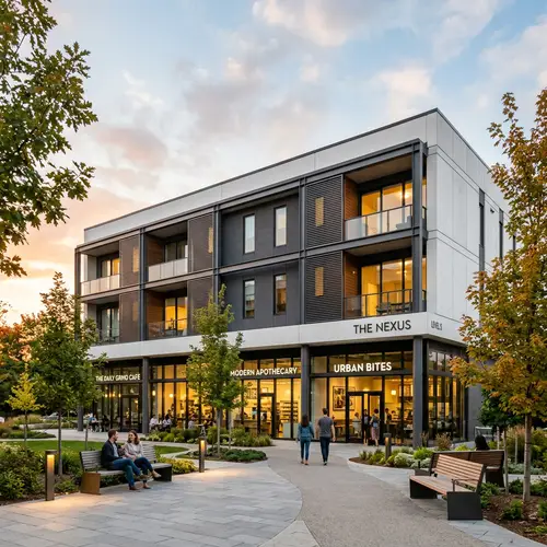 Modern Mixed-Use Building with Sleek Architecture | Level 3 Commercial Space