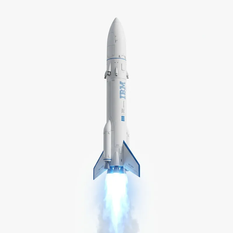 3D Minimalistic IBM Style Rocket Design 3D Minimalistic IBM Style Rocket Design