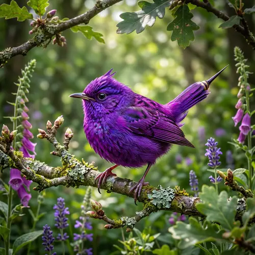 Purple Bird with Stinger - Nature's Wonder