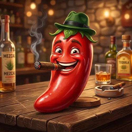 Smiling Red Jalapeno Smoking Cigar