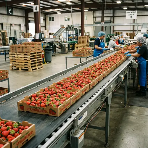 Industrial Conveyor System for Fresh Strawberry Transportation