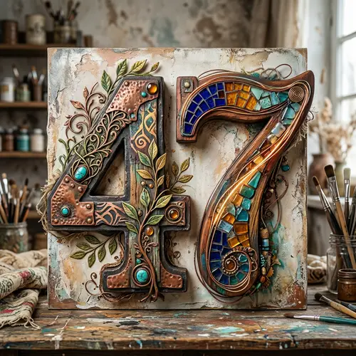 Artistic Number Set for Forty-Seven