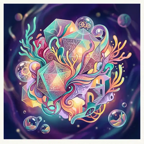 Abstract Surrealist Illustration with Radiant Colors