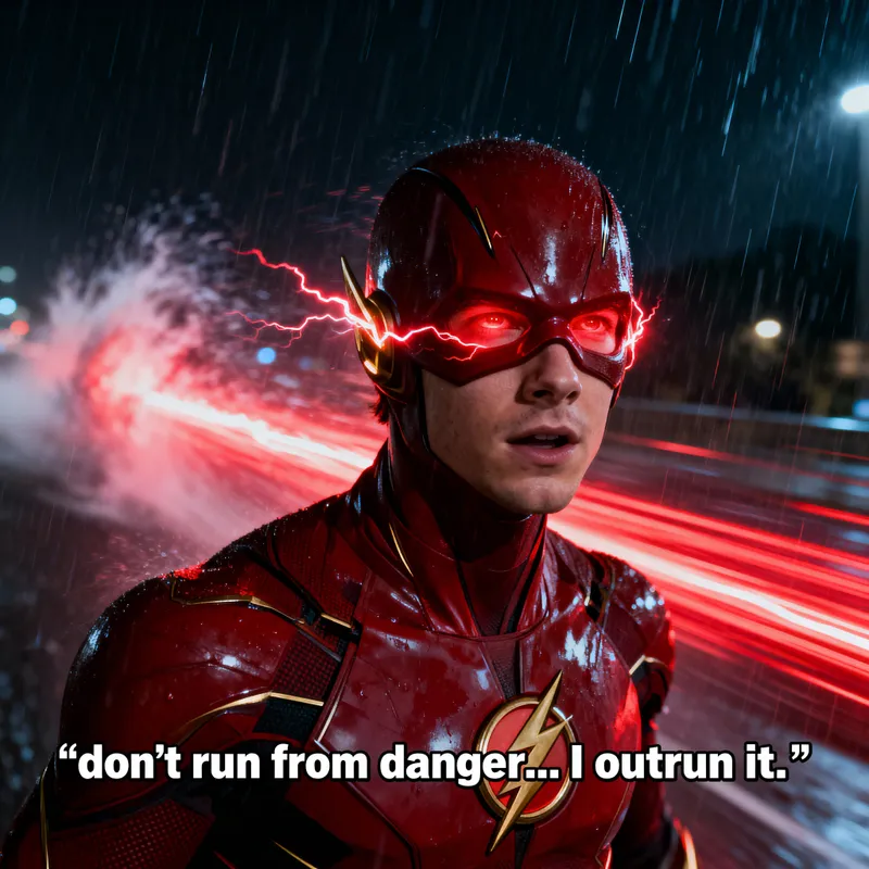 Cinematic Superhero in Red - The Ultimate Speedster