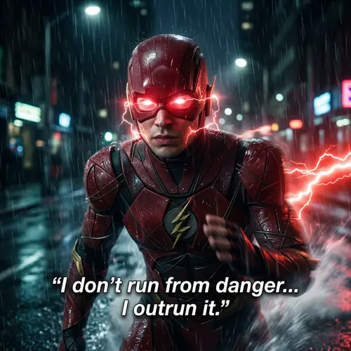 Cinematic Superhero in Red - The Ultimate Speedster