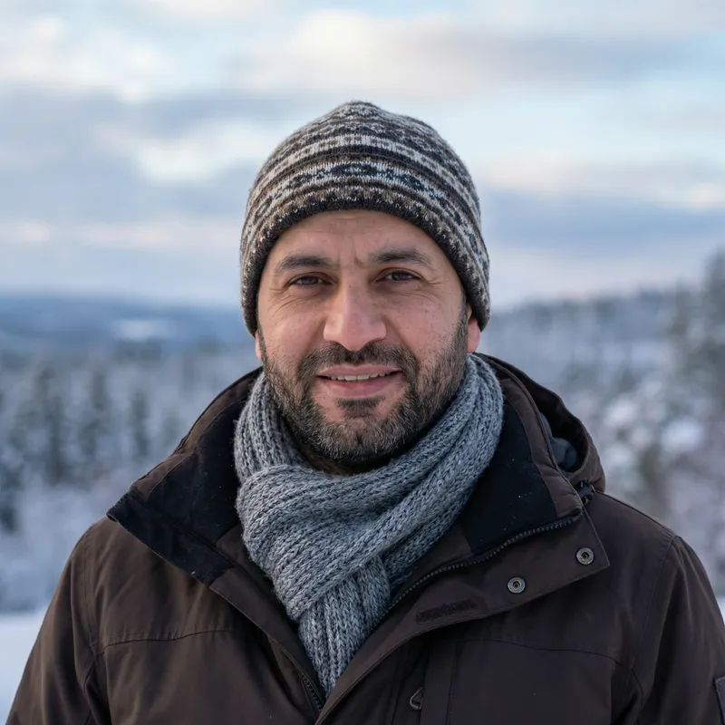 Middle-Eastern Man in Stylish Winter Apparel