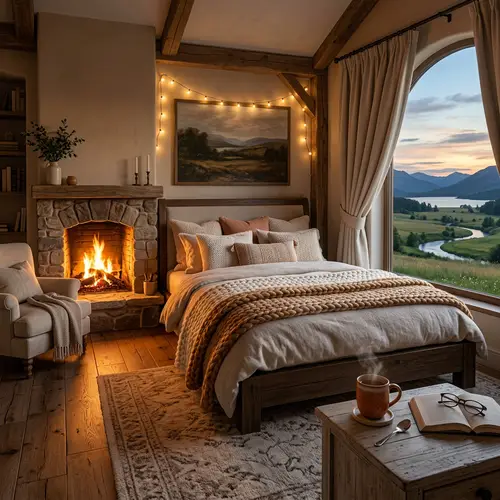 Cozy Room with Bed, Tea, Bonfire & Beautiful View