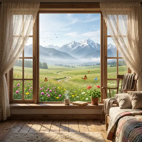 Breathtaking View from Cozy Bedroom Window
