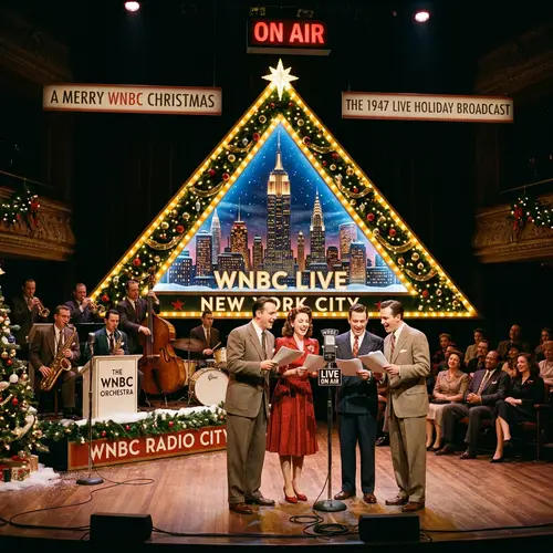 1940s Live Radio Show Christmas NYC Skyline