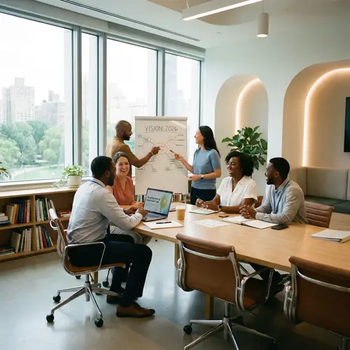 Collaborative Educators in Modern Office