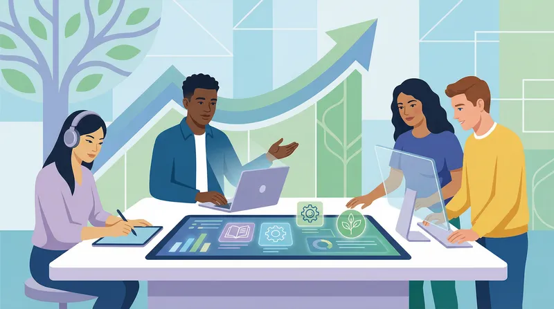 Modern Educational Growth Illustration for Students