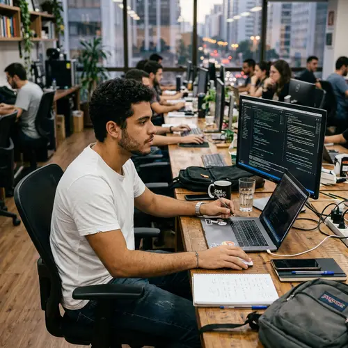 Young Brazilian Man at Work - Ultra Realistic Image