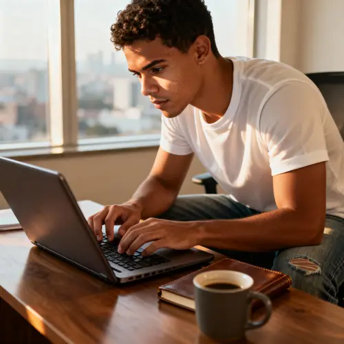 Young Brazilian Man at Work - Ultra Realistic Image