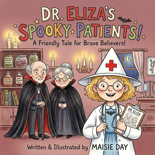 Pixar-Style Children's Book Cover: Young Doctor