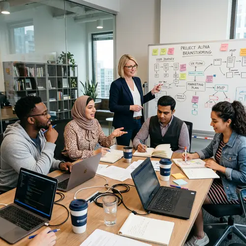 Diverse Project Team Brainstorming Session for Productive Results