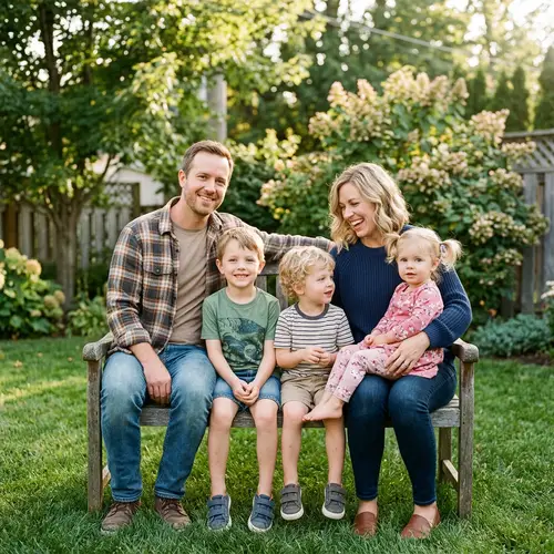 Caucasian Family: Fun with Kids at Home