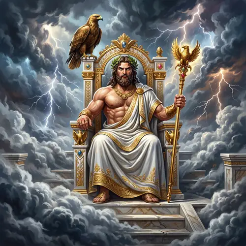 Majestic Zeus: Digital Art of the Greek God