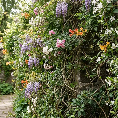 Tangled Vines with Beautiful Flowers