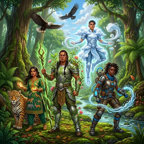 Guardians of Mother Earth: Diverse Human Protectors with Elemental Powers
