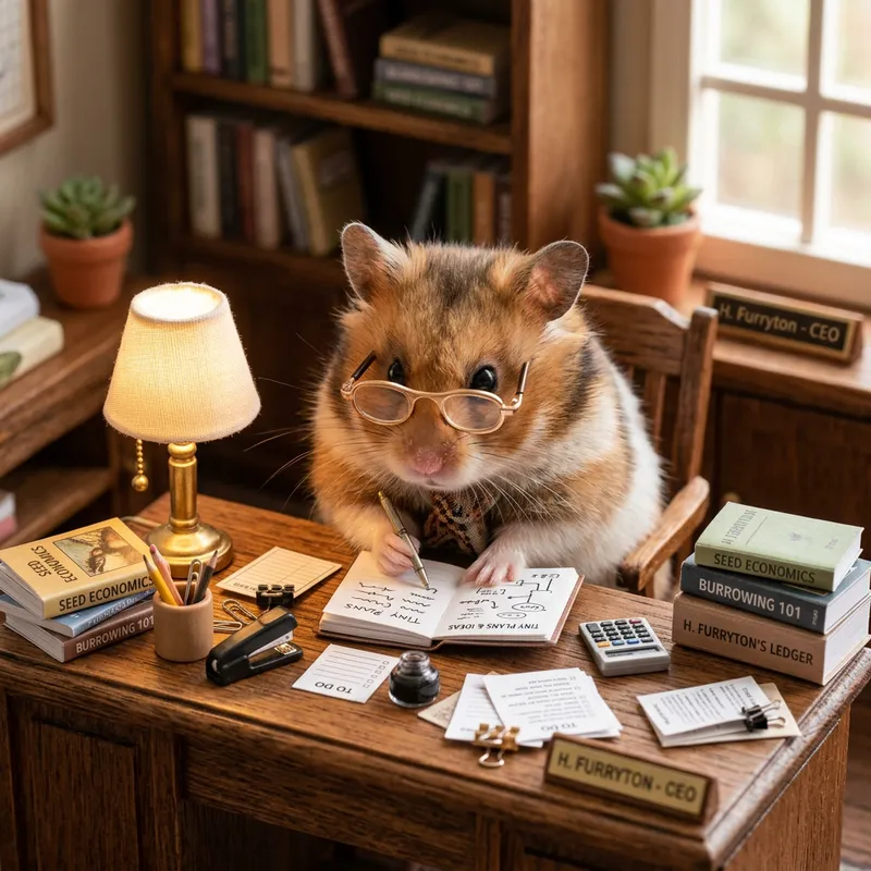 Adorable Hamster Working at a Mini Desk Adorable Hamster Working at a Mini Desk