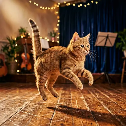 Cheerful Dancing Cat: Captivating and Agile Moves