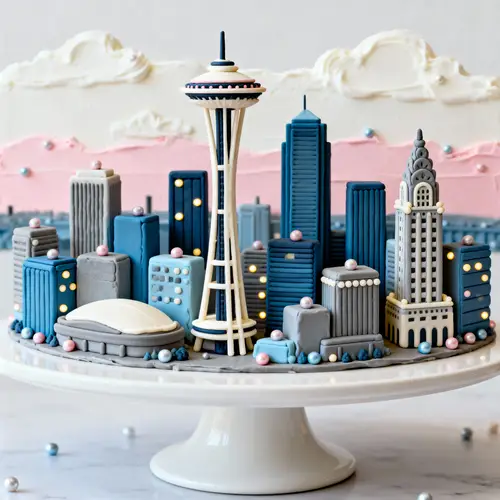 Seattle Skyline Cake - City Scape Delights