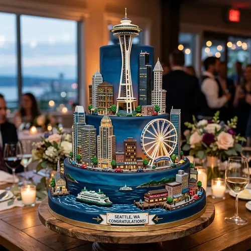 Seattle Skyline Cake - City Scape Delights