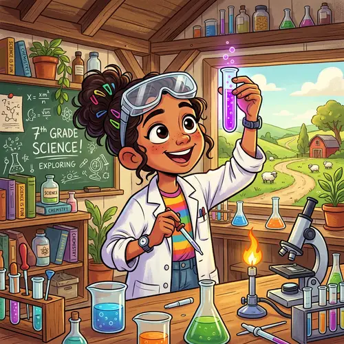 Latina Girl Scientist in Boondocks Style Art
