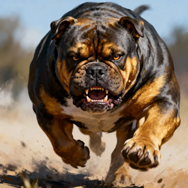 Fierce Bulldog Illustration - Powerful Canine Art