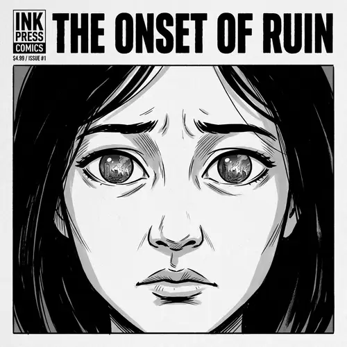 Black Haired Asian Woman in Greyscale Comic Art | Comic Book Cover