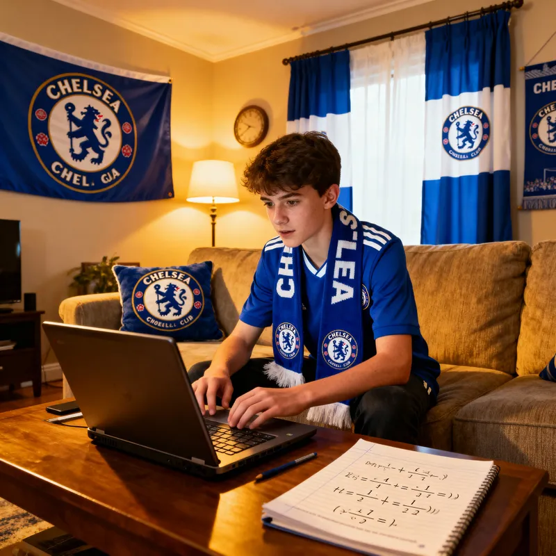 Chelsea Fan Enjoying Math at Home
