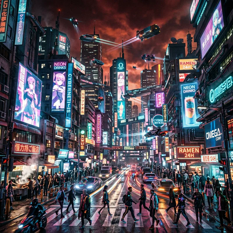 Explore the Vibrant Cyberpunk Cityscape