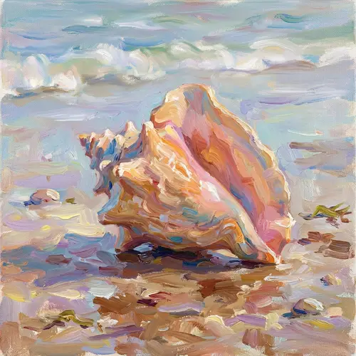 Seashell Impressionism: Vivid Colors & Textures