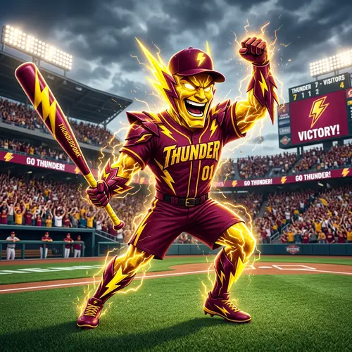Dynamic Baseball Team Thunderbolt Mascot Design