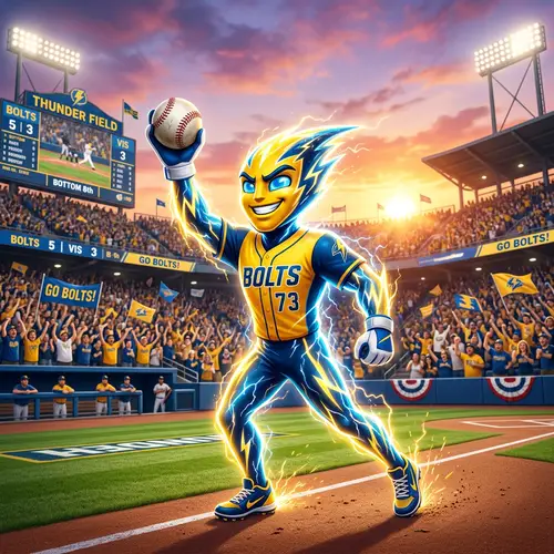 Dynamic Thunderbolt Baseball Team Mascot