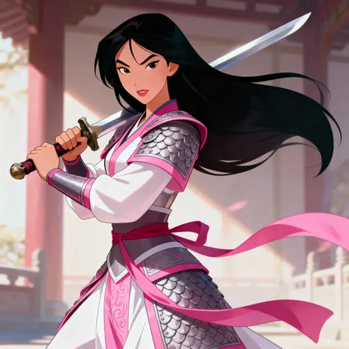 Feminine Mulan OC with Black Hair