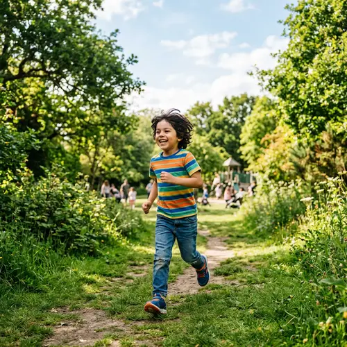 Six-Year-Old Hispanic Boy Playing in Park | Mexico