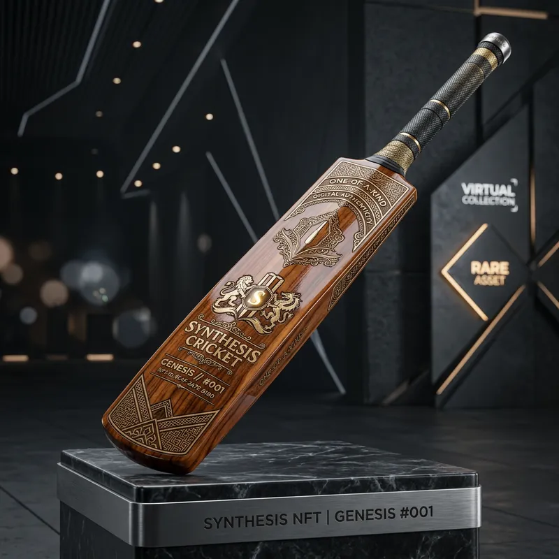 HD Cricket Bat NFT - Unique Engravings & Rich Wood Texture