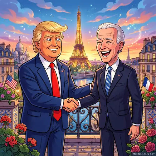 Trump and Biden in Miraculous Art Style