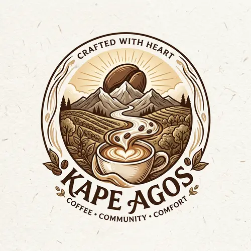 Captivating 'Kape Agos' Coffee Shop Logo Design | Warm & Inviting