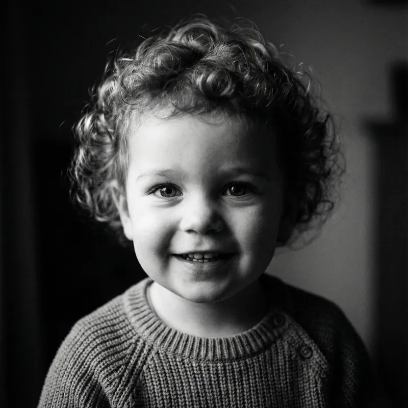 Stunning Portrait of a Happy 2-Year-Old Baby
