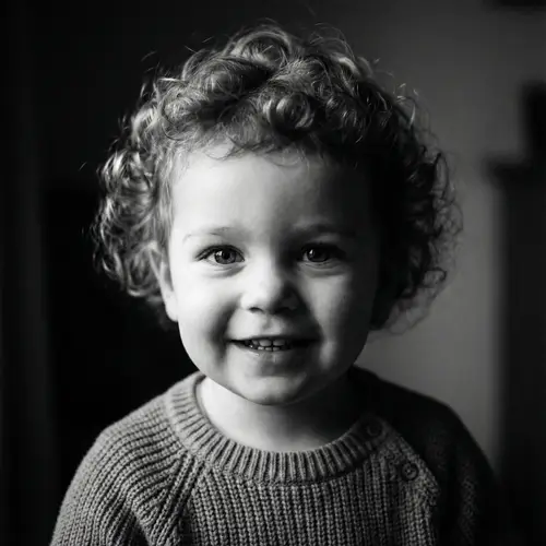 Stunning Portrait of a Happy 2-Year-Old Baby