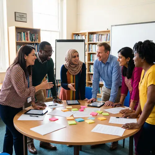 Diverse Teachers Collaborating in Education