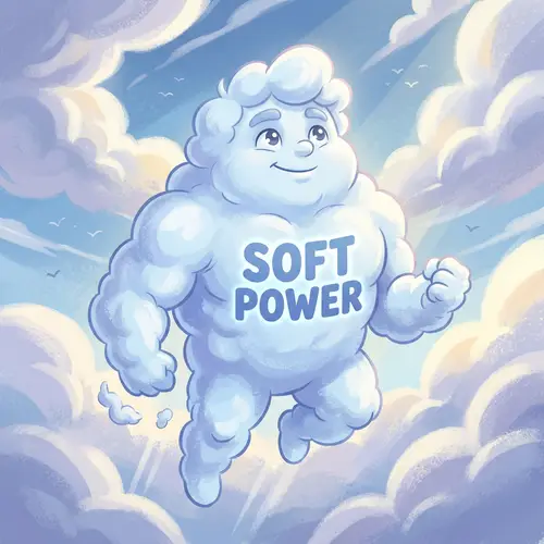 Cute Anthropomorphic Cloud: Soft Power Concept