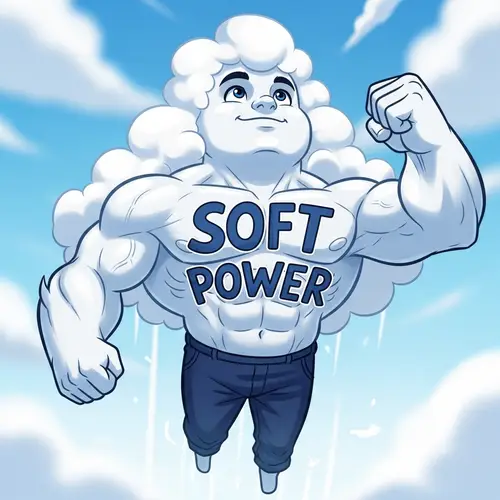 Cute Anthropomorphic Cloud: Soft Power Concept
