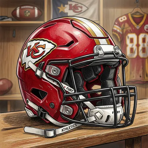 Vibrant Kansas City Inspired Football Helmet Art